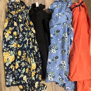 Janie and Jack Floral and Solid Kids Tops - Multicolor
